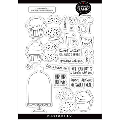 PhotoPlay Say It With Stamps Clear Stamps - Hey Cupcake